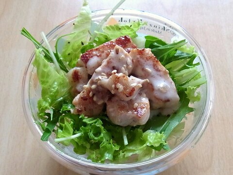 豚ロース肉と水菜のヨーグルトドレッシングサラダ
